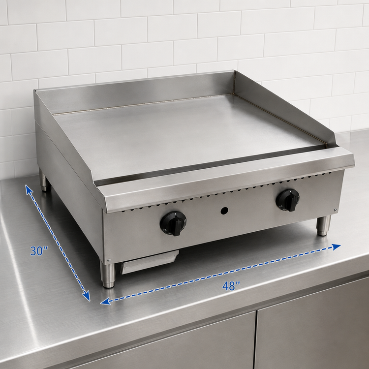 Product image #3 for Comstock-Castle 48-Inch Countertop Gas Griddle with Thermostat Controls and Stainless Steel Exterior