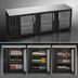 Thumbnail image #3 for Beverage-Air BB94HC-G-B Three-Section Glass-Door Back Bar Refrigerator, 94-Inch Wide, Black Exterior, Stainless Steel Top