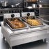 Thumbnail image #3 for RedHots Chef Line Electric Countertop Split Pot Deep Fryer with Dual 15 lb. Fat Tanks
