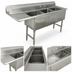 Thumbnail image #3 for Advance Tabco FC-3-1824-18L 3-Compartment Fabricated Sink with 18-Inch Left Drainboard