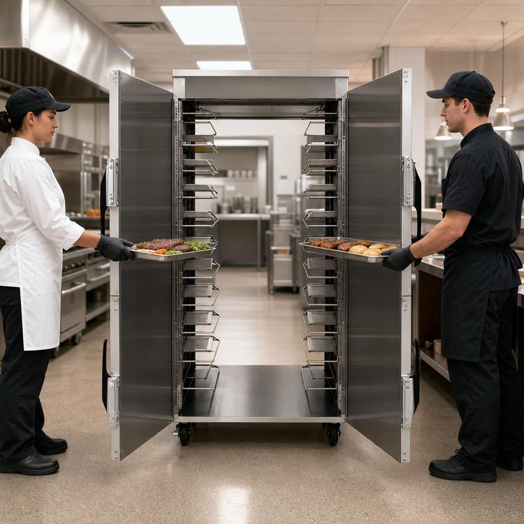 Product image #4 for Vulcan Pass-Thru Mobile Holding and Transport Cabinet with Forced-Air Blower, 7 Sheet Pan / 14 Hotel Pan Capacity