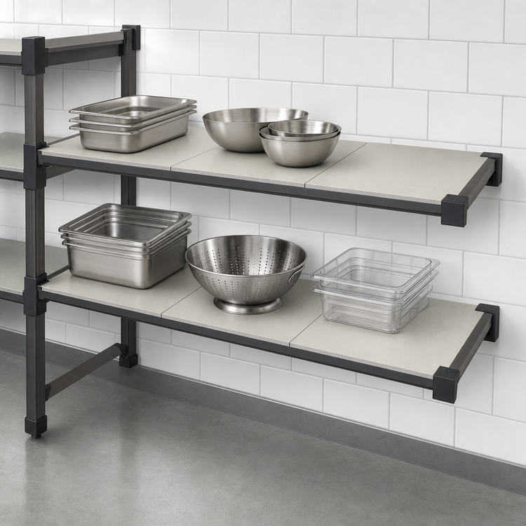 Product image #3 for Cambro Camshelving Elevation 21 x 48-Inch Wall-Mounted Solid Add-On Shelf Kit