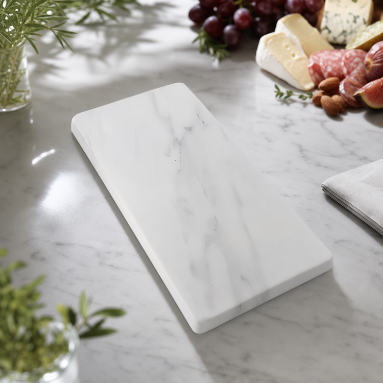 Product image #4 for American Metalcraft White Marble Melamine Rectangular Serving Board