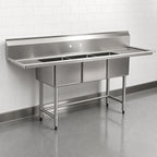 Thumbnail image #3 for Eagle Group BlendPort® BPS-2454-3-18R-FC 3-Compartment Stainless Steel Sink, Right Drainboard, 18 x 24-Inch Bowls, 14-Inch Deep