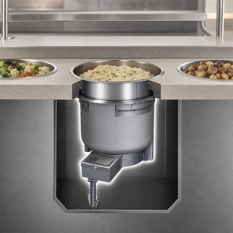 Product image #3 for Hatco Drop-In Round Heated Well, 11 Quart, Thermostatic, With Drain