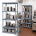 Thumbnail image #3 for Quantum Millenia 24 Inch W x 18 Inch D x 62 Inch H Stationary 4-Shelf Polymer Starter Shelving Unit, Gray