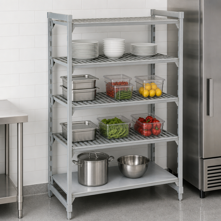 Product image #4 for Cambro Camshelving Premium 4-Shelf Vented and Solid Stationary Starter Unit, 18"W x 72"L x 84"H