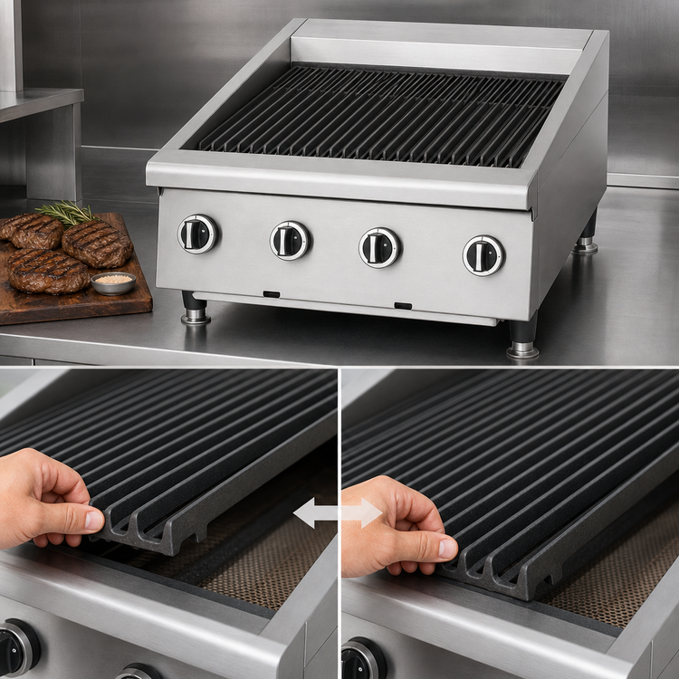 Product image #3 for Signature 60-Inch Countertop Gas Radiant Charbroiler with Adjustable Cast Iron Grates