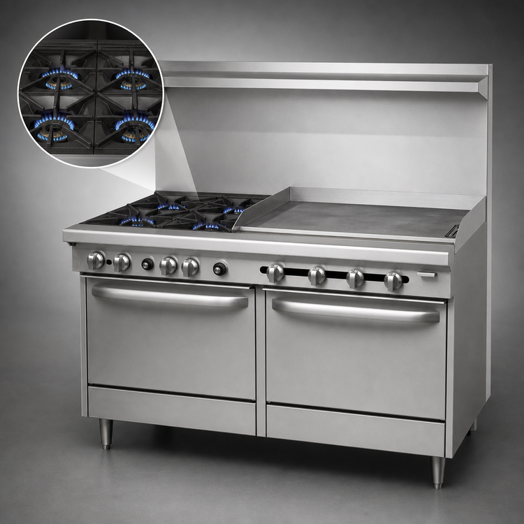 Product image #3 for Southbend S-Series 60-Inch Gas Restaurant Range with 4 Open Burners, 36-Inch Griddle, Convection Oven, and Standard Oven