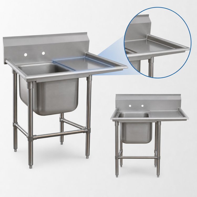 Product image #3 for Advance Tabco Regaline 1-Compartment Commercial Sink with Right-Hand Drainboard