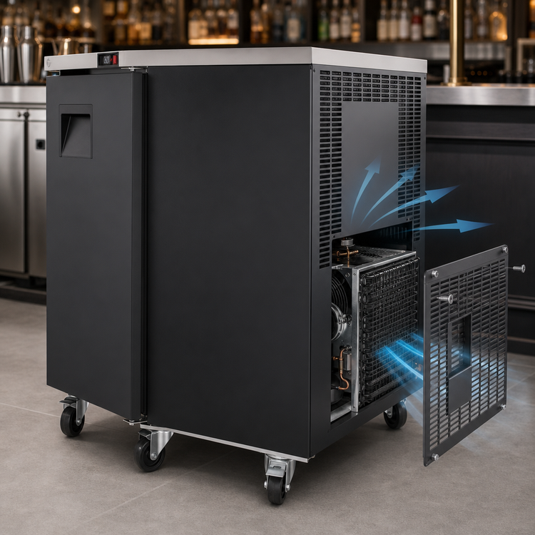 Product image #3 for Everest Refrigeration EBB23 One-Section Back Bar Refrigerator, 23-1/2 Inch Wide, 8.0 Cu. Ft., Solid Locking Door
