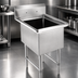 Thumbnail image #3 for John Boos 1-Compartment Stainless Steel Sink with 24 x 24 x 14 Inch Bowl and 10 Inch Backsplash