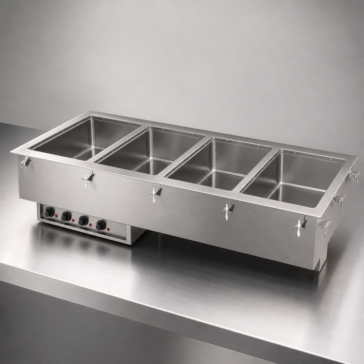 Product image #3 for Vollrath Four-Well Drop-In Electric Hot Food Well Unit with Auto-Fill, Manifold Drain, 208V