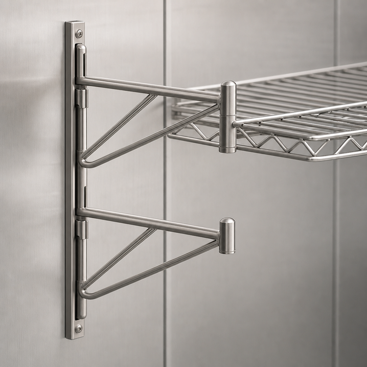 Product image #3 for Eagle Group 18-Inch Stainless Steel End Shelf Bracket for Adjustable Post Wire Wall Mounts