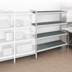 Thumbnail image #3 for Fermostock 4-Tier Perforated Add-On Polymer Shelving Unit, 31 x 22 x 71 Inches, Gray