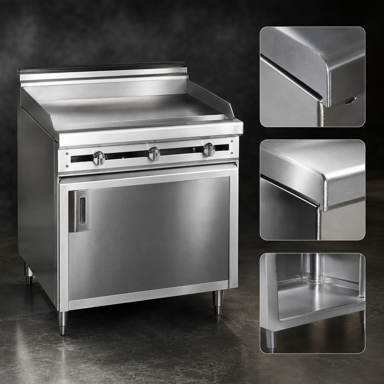 Product image #3 for Titan JTRH-24GT 24" Heavy Duty Gas Griddle Top Range with Cabinet Base