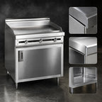 Thumbnail image #3 for Jade Range (Middleby) Titan JTRH-24GT 24-Inch Heavy-Duty Gas Griddle Top Range with Cabinet Base, Thermostatic Controls, 1-Inch Polished Steel Plate