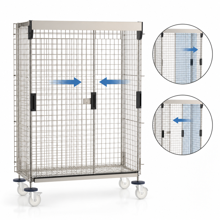 Product image #3 for Super Erecta Stainless Steel Security Unit with Sliding Doors, 52-3/4 x 28-1/2 x 62 Inches