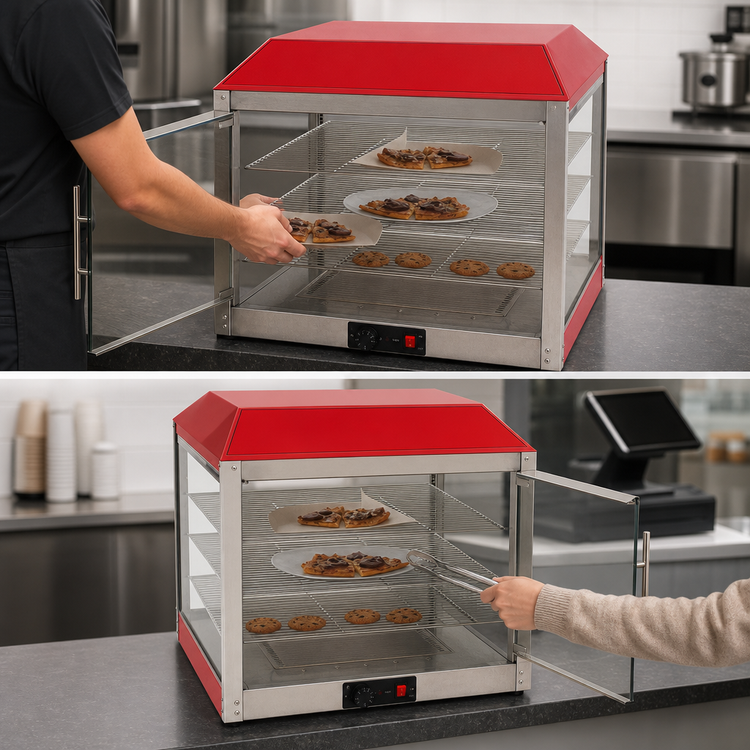 Product image #3 for Benchmark 18-Inch Countertop Two-Door Pass-Thru Hot Food Display Case