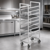 Thumbnail image #3 for Channel Manufacturing Single-Section Stainless Steel End-Load Cafeteria Tray Rack for 15 x 20 Trays, 70 Inch Height, 24-Tray Capacity