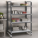 Thumbnail image #3 for Cambro Camshelving® Elements EXU245472S4480 Polypropylene Shelving Unit, 4-Shelf Solid Stationary Starter, 54"W x 24"D x 72"H, Gray