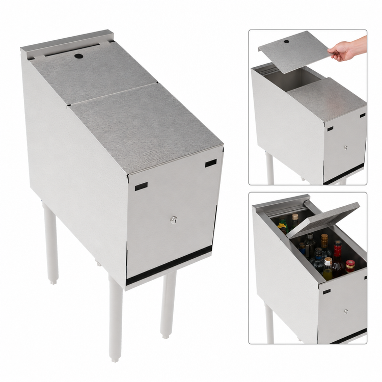 Product image #3 for Krowne Royal Series Freestanding Underbar Liquor Bottle Display Unit with Locking Cover, 15-Bottle Capacity