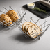 Thumbnail image #3 for American Metalcraft Round Chrome-Plated Thatch Serving Basket, 8 Inch Diameter x 3-5/8 Inch H
