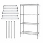 Thumbnail image #3 for Quantum WR74-1442C 4-Shelf Wire Shelving Starter Kit, 42"W x 14"D x 74"H, Chrome Plated
