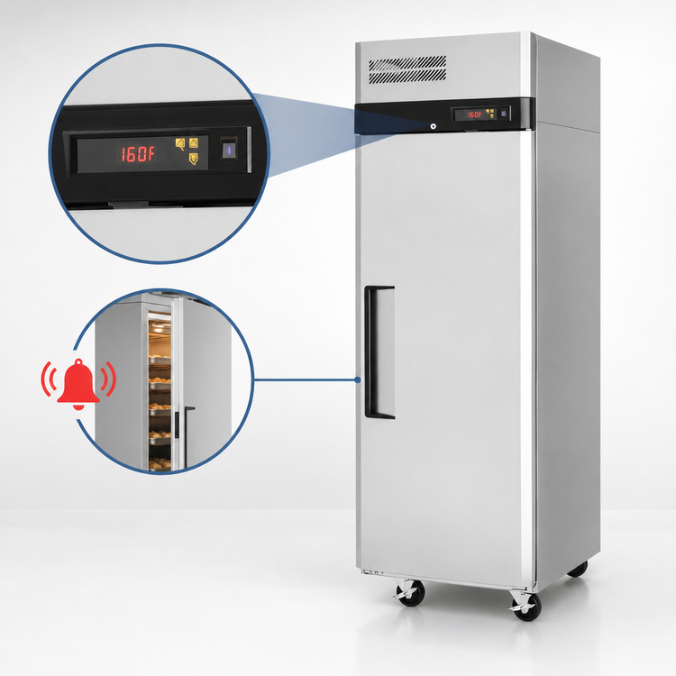 Product image #3 for Turbo Air M3 Series 1-Section Reach-In Heated Holding Cabinet, 22.7 Cu. Ft., Solid Reversible Door, Stainless Steel
