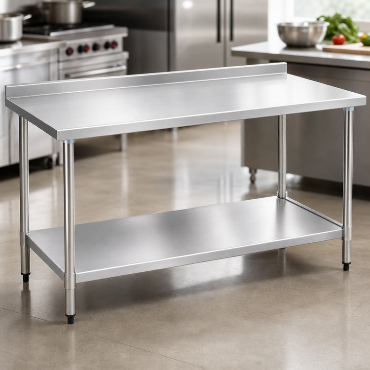 Product image #3 for Eagle Spec-Master 60-Inch x 30-Inch Stainless Steel Work Table with Rear Up-Turn and Adjustable Undershelf