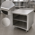 Thumbnail image #3 for Advance Tabco Underbar Stainless Steel Work Table with Open Front Cabinet Base and Mid-Shelf, 120 x 36 Inches, 14 Gauge 304 Stainless Steel Top