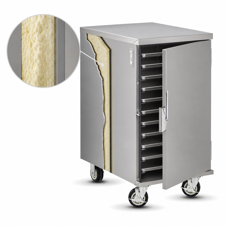 Product image #3 for FWE Insulated Non-Heated Under-Counter Enclosed Transport Cabinet with 7 Removable Pan Slides