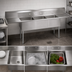 Thumbnail image #3 for BK Resources 120-Inch Wide Three-Compartment 304 Stainless Steel Sink with Left and Right Drainboards and 9-Inch Backsplash