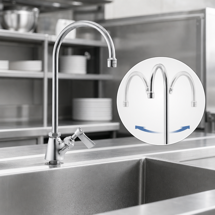 Product image #3 for Fisher Brass Deck-Mount Manual Faucet with 12-Inch Swivel Gooseneck Spout