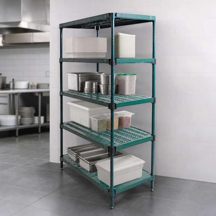 Product image #3 for Eagle QuadPLUS 5-Tier Stationary Starter Wire Shelving Unit, 48 x 18 x 74 Inches, Hybrid Epoxy Finish