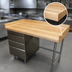 Thumbnail image #3 for Advance Tabco 48-Inch x 30-Inch Bakers' Top Wood Work Table with Left 3-Drawer Tier