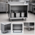 Thumbnail image #3 for Eagle Spec-Master Enclosed Open-Front Worktable with Backsplash, 96W x 30D, 14-Gauge 304 Stainless Steel Top