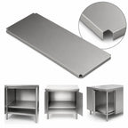 Thumbnail image #3 for John Boos EBWS-2460 Welded Intermediate Shelf, 60 x 24 in., 18/300 Stainless Steel, for Enclosed Base Tables
