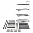 Thumbnail image #3 for Cambro Camshelving® Elements EXA243664VS4480 4-Tier Polymer Shelving Add-On Unit, 24"D x 36"W x 64"H, 3 Vented/1 Solid, Gray