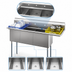 Thumbnail image #4 for KoolMore 3-Compartment Commercial Floor Model Stainless Steel Sink with Right-Hand Drainboard and Backsplash, 63 Inch