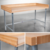 Thumbnail image #3 for John Boos Baker's Top Wood Work Table with 1-3/4-Inch Northern Hard Rock Maple Top, Galvanized Base, 108 x 36 Inches
