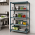 Thumbnail image #3 for Quantum 4-Tier Stationary Wire Plastic Mat Shelving Unit, 42 x 18 x 63 Inches, Green Epoxy