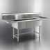 Thumbnail image #3 for BlendPort® Floor Model Three-Compartment Stainless Steel Sink with Right-Hand 24-Inch Drainboard, 24 x 24 Bowls