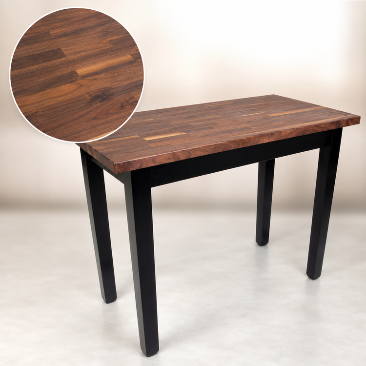 Product image #4 for John Boos Blended American Black Walnut Edge Grain Wood Top Work Table, 48 x 25 Inches, Painted Base