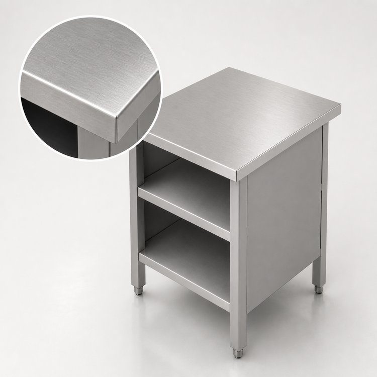 Product image #3 for John Boos Enclosed Base Open Front Flat Top Stainless Steel Work Table, 60 x 24 Inches