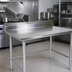Thumbnail image #3 for John Boos Stallion 60-Inch x 24-Inch 16-Gauge 300-Series Stainless Steel Work Table with 5-Inch Backsplash and Safety Edge