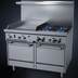 Thumbnail image #3 for Garland GF Starfire Pro 48-Inch Gas Restaurant Range with 4 Open Burners, 24-Inch Griddle, and 2 Space-Saver Ovens