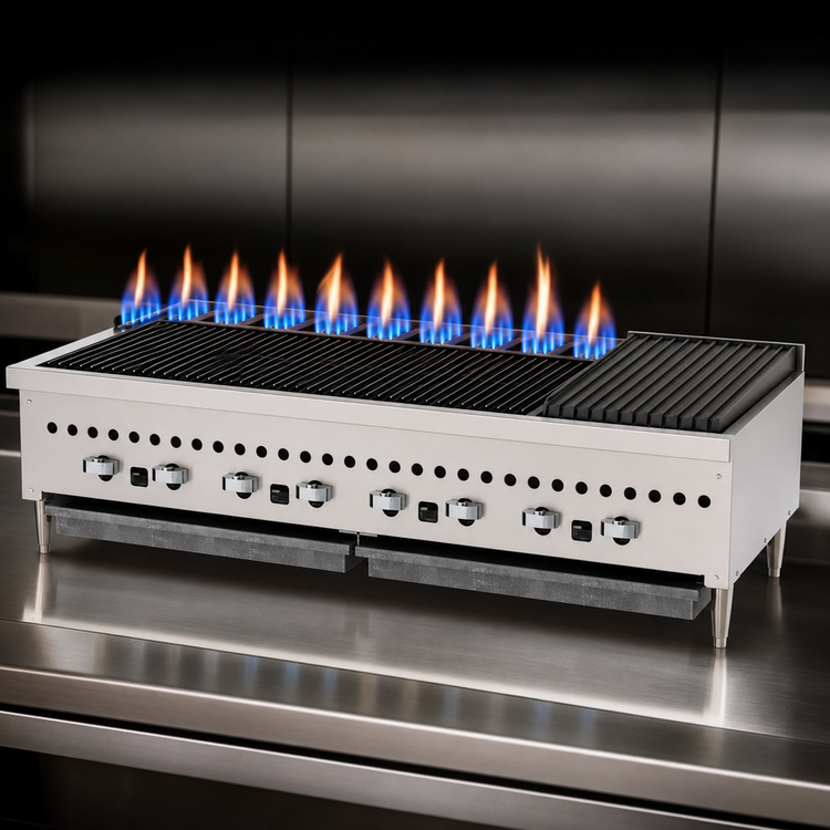 Product image #3 for Vulcan VCCB72 72-Inch Countertop Gas Charbroiler, Radiant Heat, 13 Burners