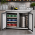 Thumbnail image #3 for True 60-1/8 Inch Stainless Steel Two-Section Back Bar Cooler with Solid Locking Doors