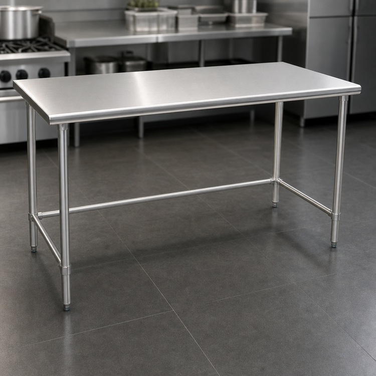 Product image #3 for BlendPort Deluxe Series 30 x 24 Inch Stainless Steel Work Table with Flat Top and Tubular Base